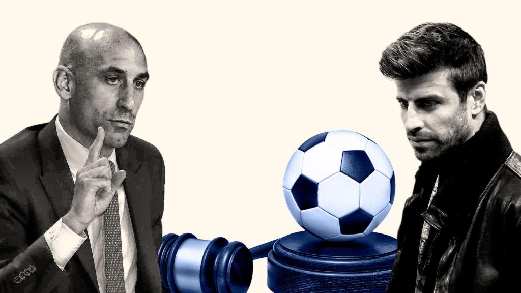Luis Rubiales (i) y Gerard Piqué (d).