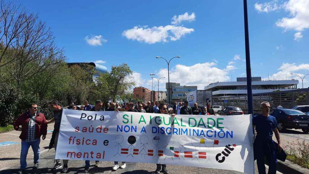 Manifestación de la CUT en Stellantis.