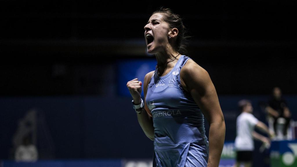 Carolina Marín, durante el Europeo