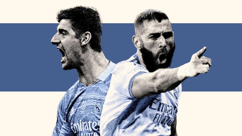 Thibaut Courtois y Karim Benzema
