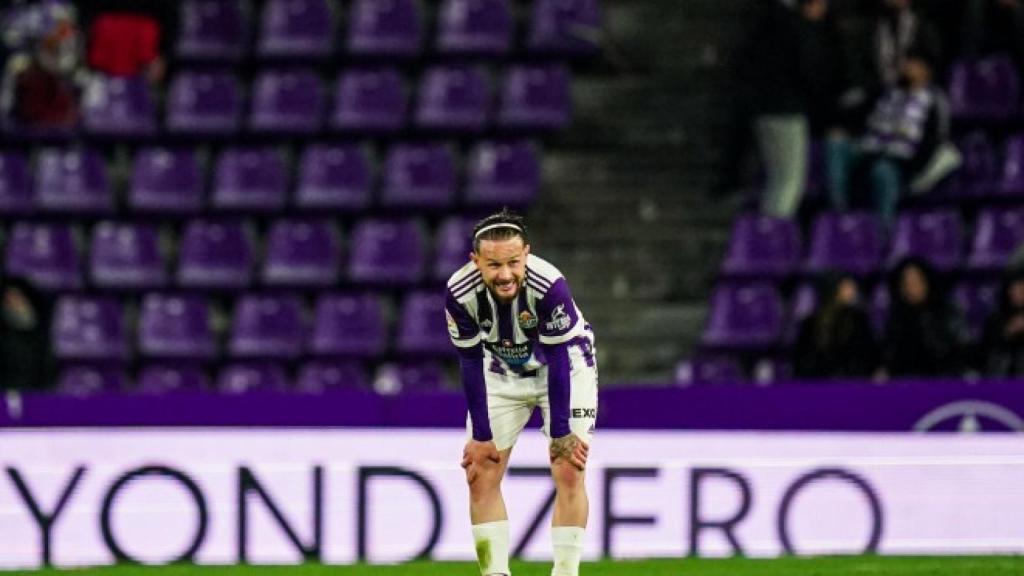 Iván Sánchez en el partido contra la Real Sociedad B.