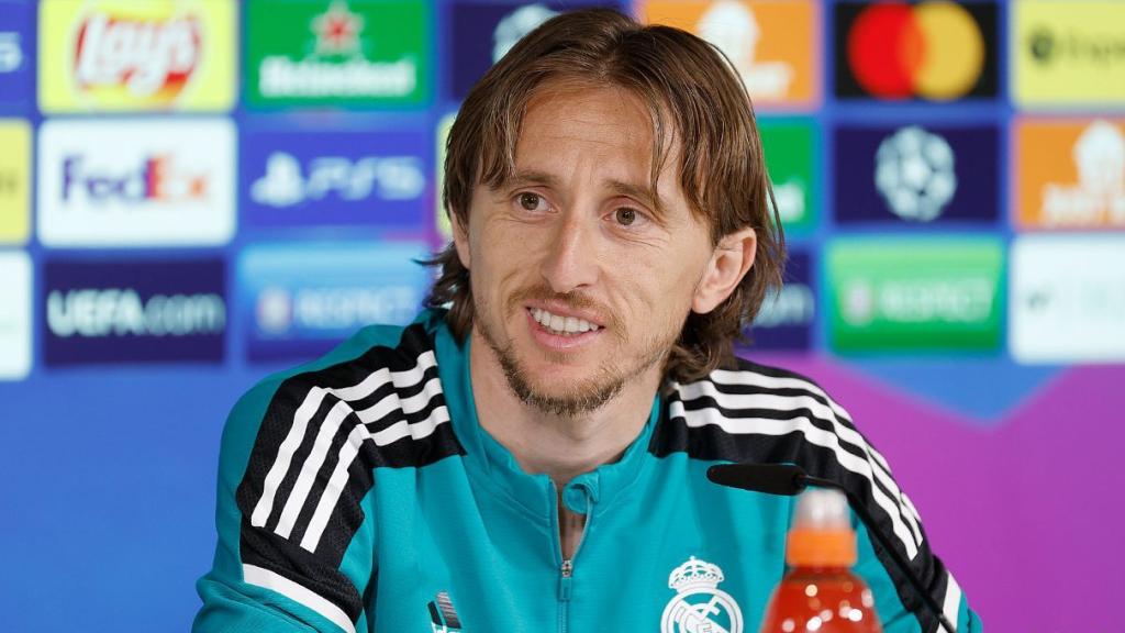 Luka Modric, en rueda de prensa de la Champions League