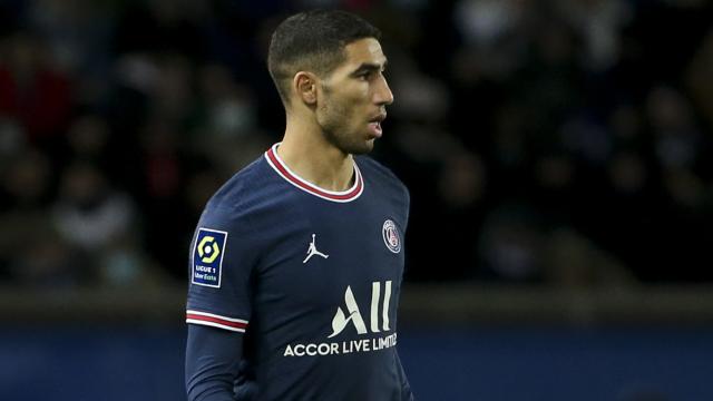 Achraf Hakimi, en un partido del PSG de la temporada 2021/2022