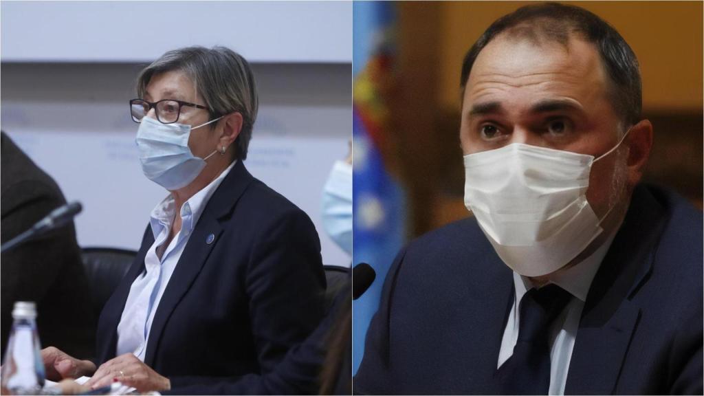 La conselleira do Mar, Rosa Quintana, y el titular de Sanidade, Julio García Comesaña.