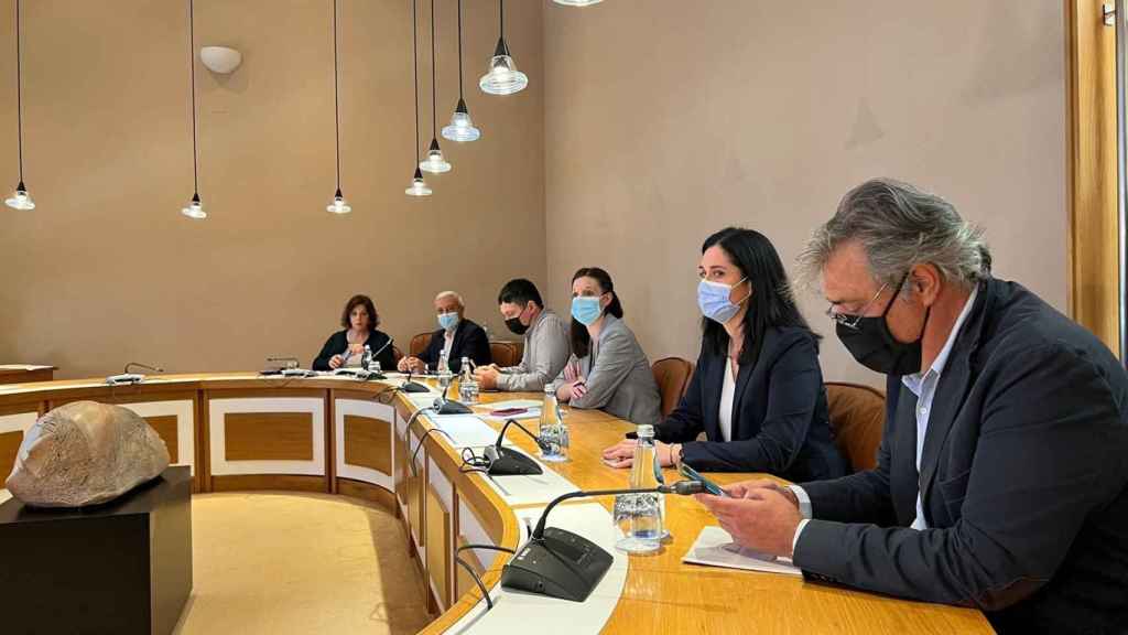 Grupos del Parlamento de Galicia, de Pedro Puy (PPdeG), BNG y PSdeG.