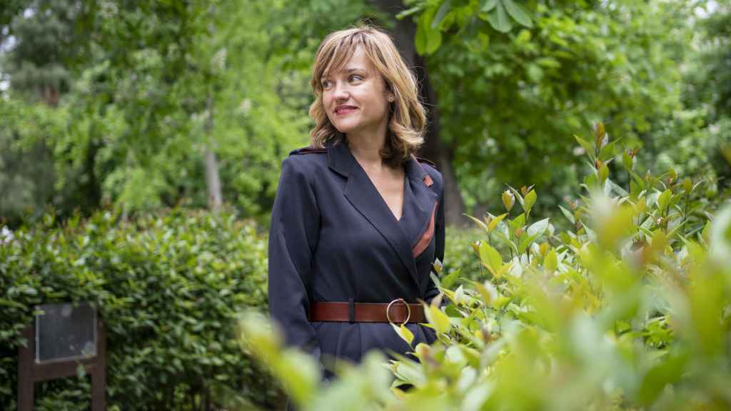 Pilar Alegría en el parque del Retiro de Madrid.