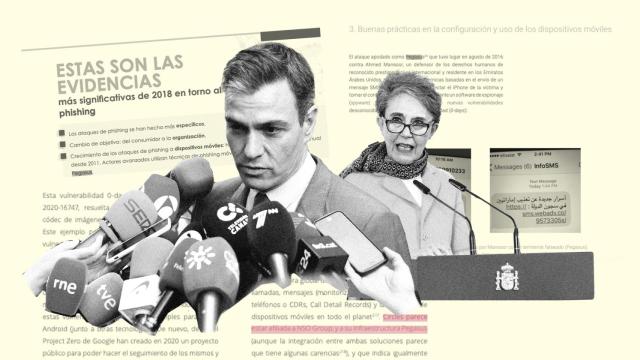 Pedro Sánchez, la exdirectora del CNI Paz Esteban y los informes del CNI sobre Pegasus.