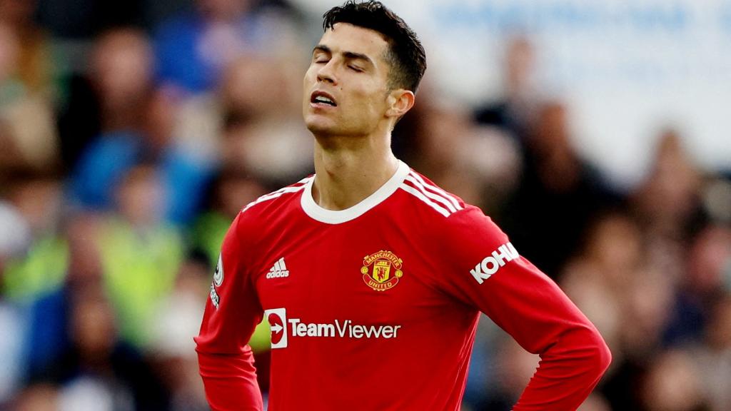 Cristiano Ronaldo, en un partido del Manchester United de la temporada 2021/2022