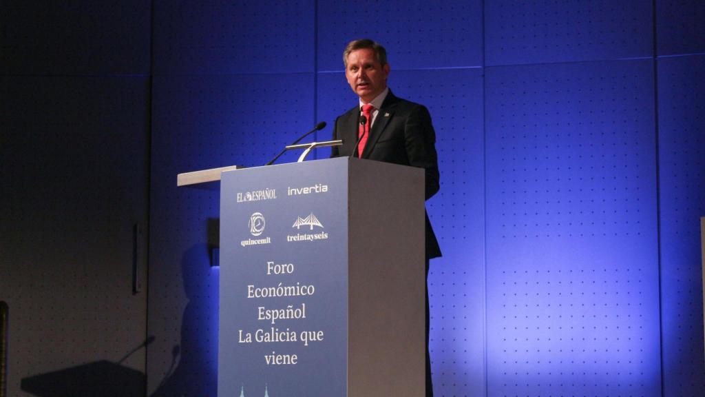 El Delegado del Gobierno, José Miñones, en el foro ‘La Galicia que viene’.