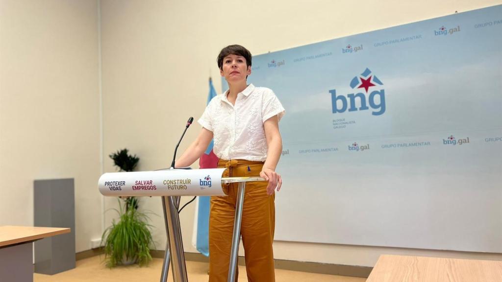 La portavoz nacional del BNG, Ana Pontón, en rueda de prensa