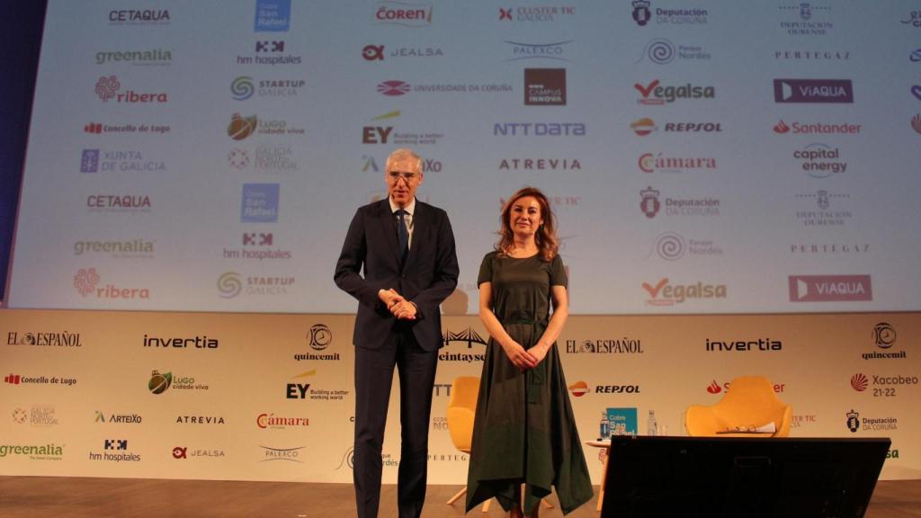 Francisco Conde antesde comenzar su intervención en el Foro Económico Español ‘La Galicia que viene’.