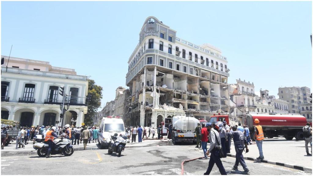 Explosión en el hotel Saratoga de La Habana.