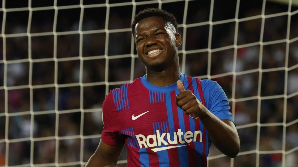 Ansu Fati, en un partido del Barcelona de la temporada 2021/2022