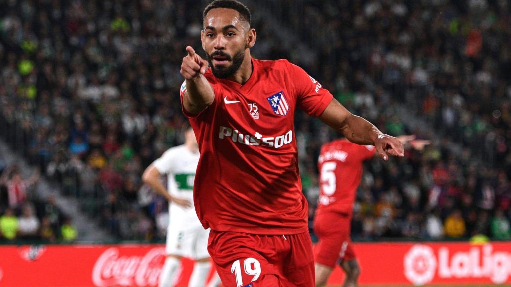 Matheus Cunha celebra un gol con el Atlético de Madrid en la temporada 2021/2022
