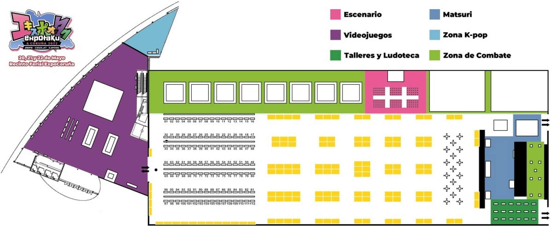 Distribución de los expositores en Exporcoruña