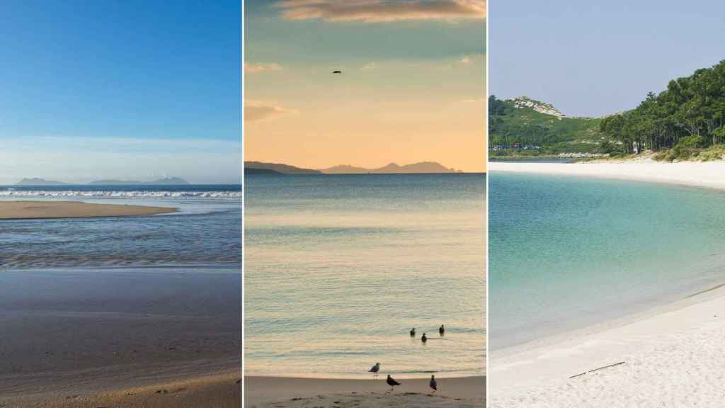 La playa de Samil, Silgar o Rodas, entre las banderas azules de Pontevedra.