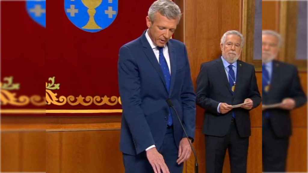 Alfonso Rueda durante la toma de posesión.