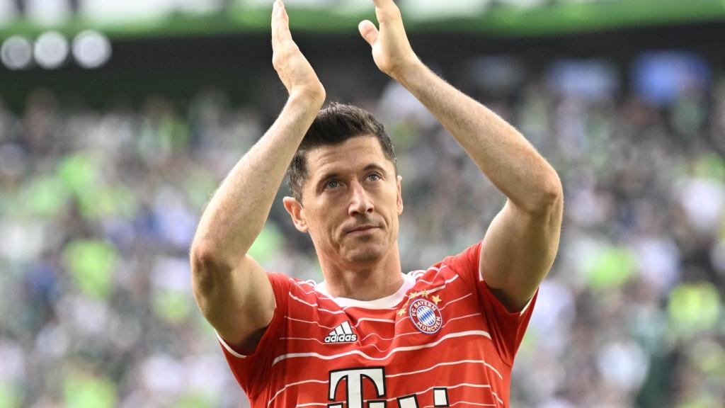 Robert Lewandowski, en su último partido con el Bayern Múnich en la temporada 2021/2022