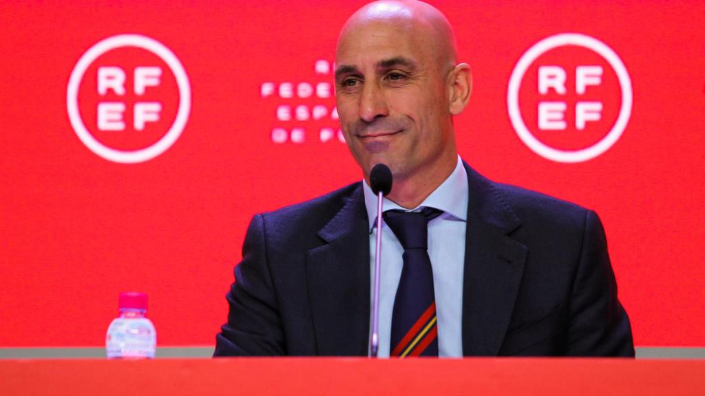 Luis Rubiales, durante una rueda de prensa.