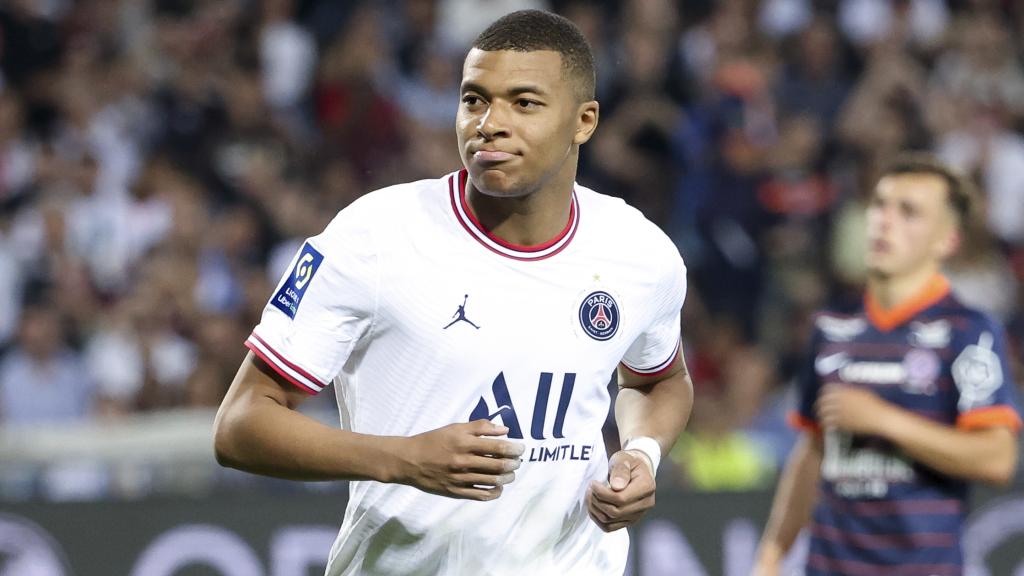 Kylian Mbappé, en un partido del PSG de la temporada 2021/2022
