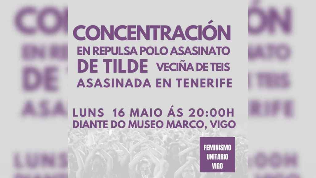 Cartel de la concentración de esta tarde frente al Museo Marco (Vigo).