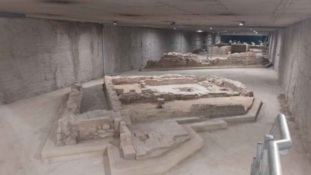 Restos de una antigua vivienda musulmana del arrabal de Attabanim, en Málaga.