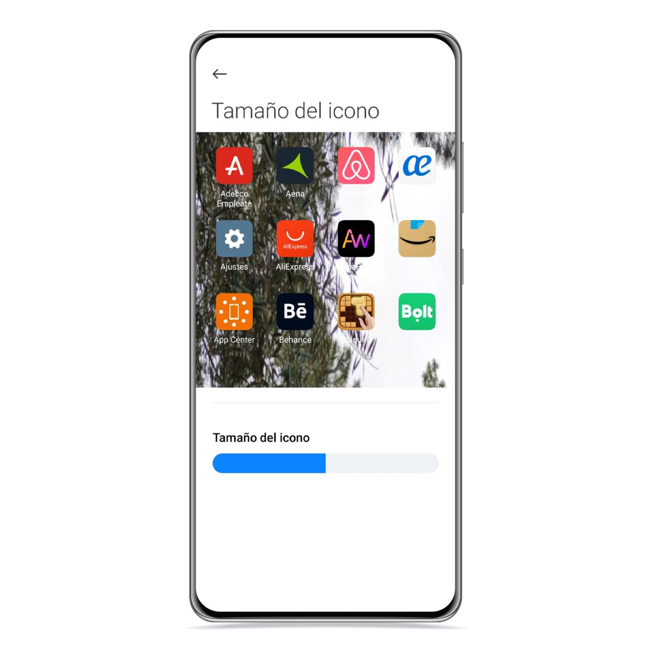 Tamaño de los iconos en Xiaomi