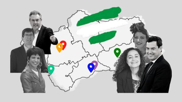 Mapa de las elecciones andaluzas.