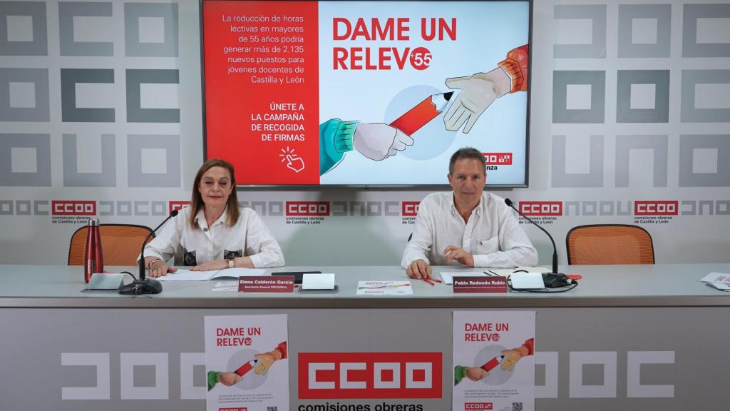 Imagen de archivo de una rueda de prensa de CCOO Castilla y León.