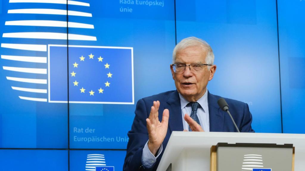 El jefe de la diplomacia de la UE, Josep Borrell, durante una rueda de prensa