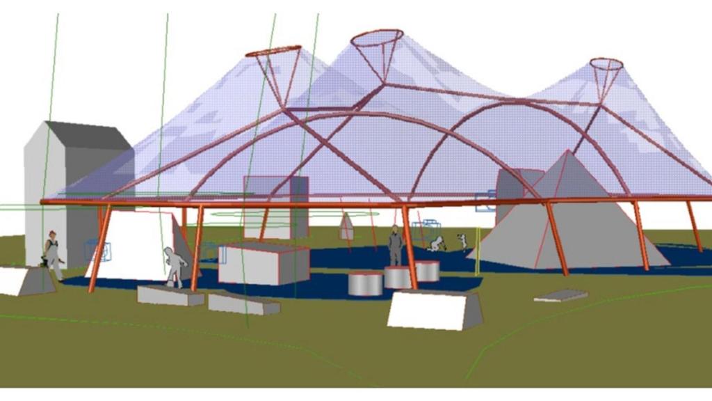 Así será la cubierta del parque infantil de Arteixo.