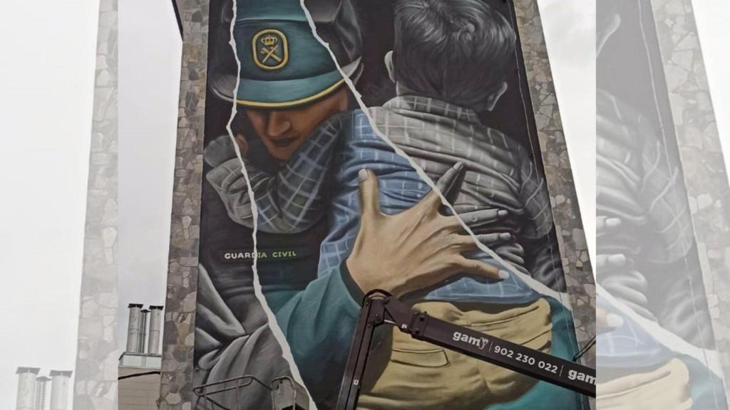 Mural en la Comandancia de la Guardia Civil de Lugo