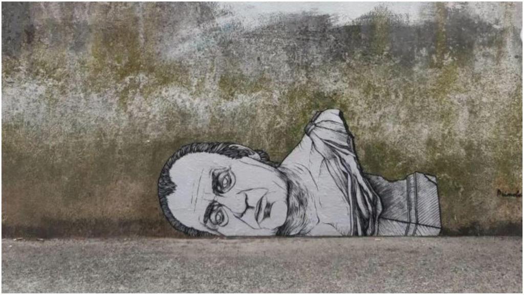 Grafiti de Juan Carlos I en Santiago de Compostela.