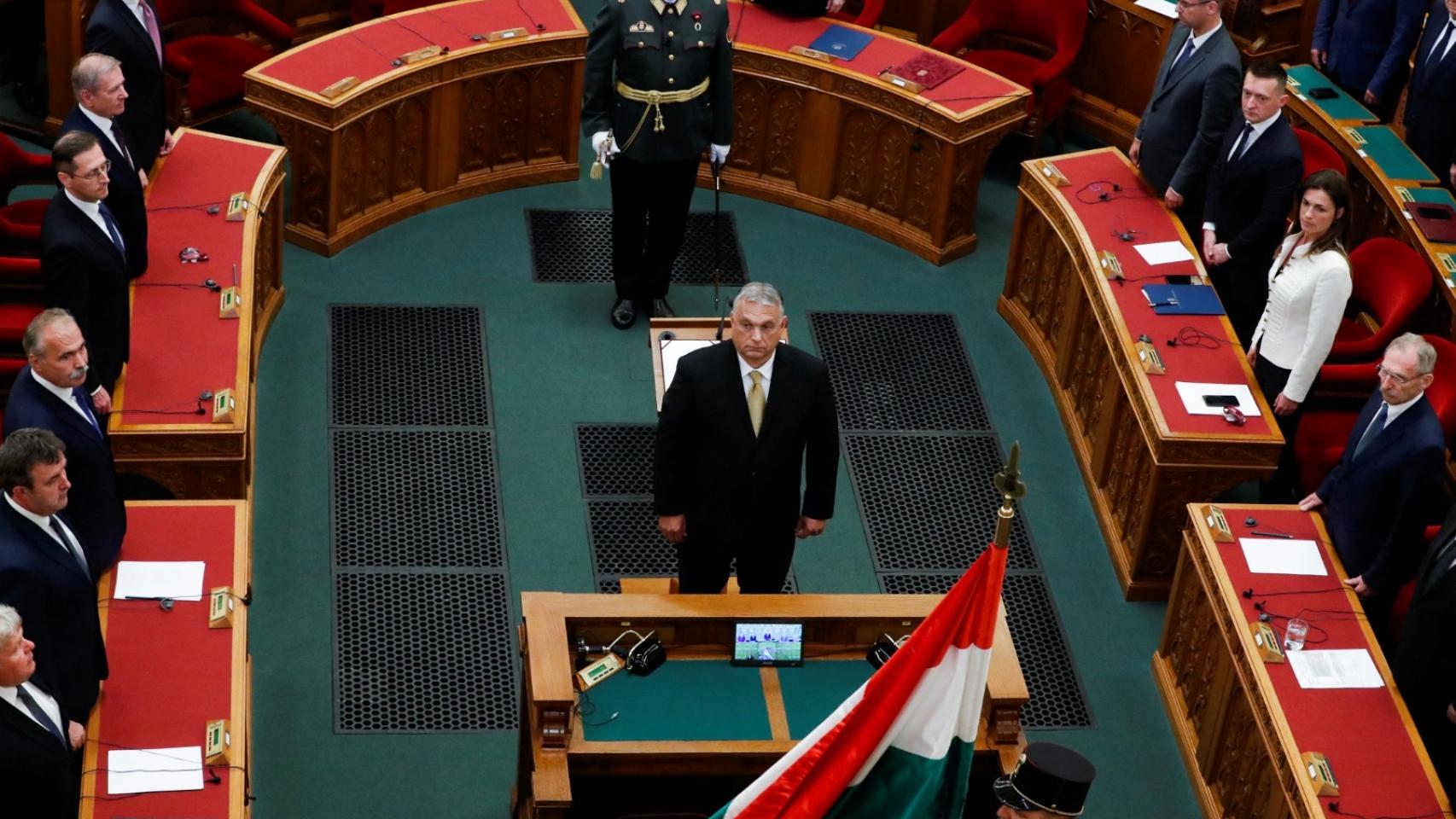 El primer ministro de Hungría, el ultranacionalista Viktor Orbán, en el Parlamento.