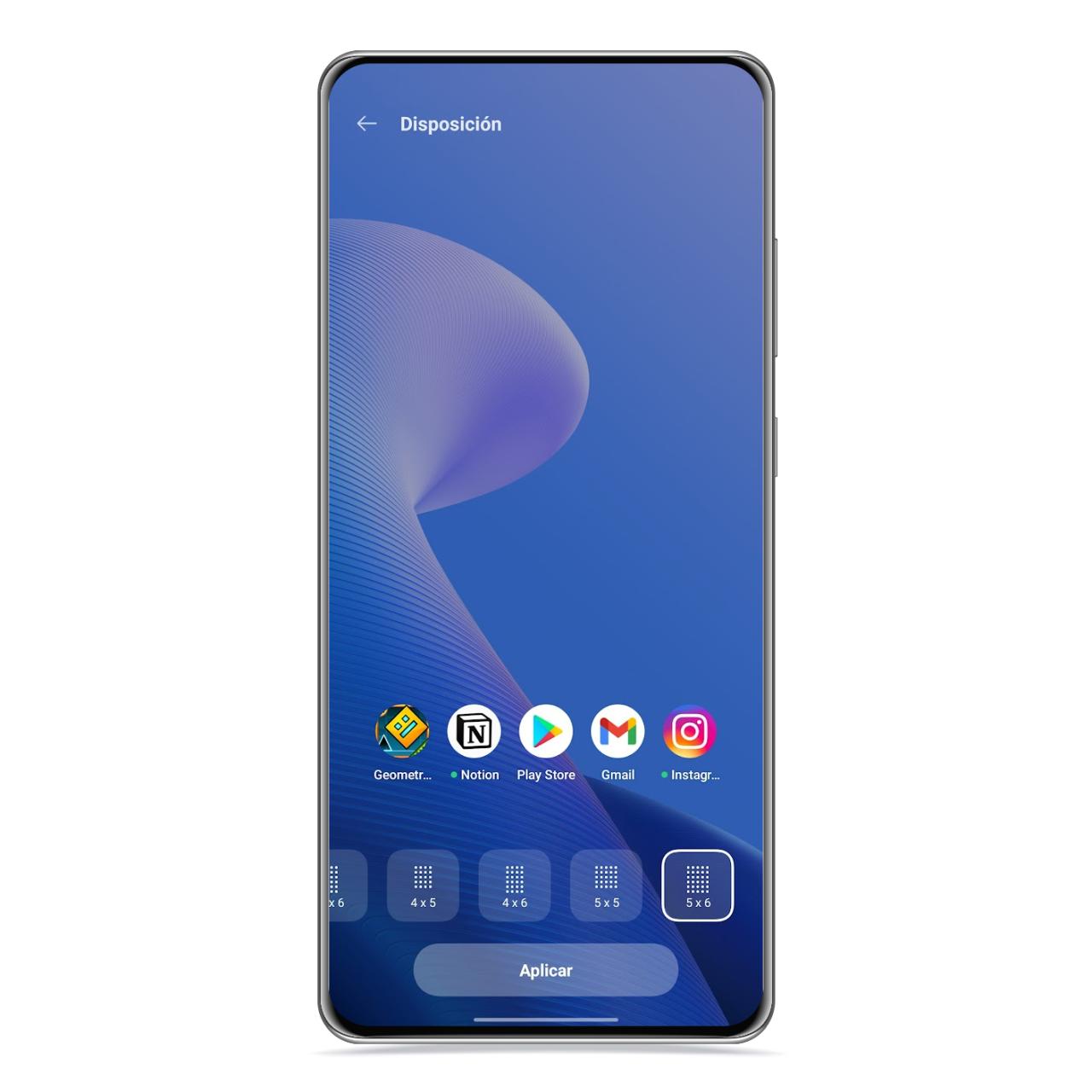 Modificar cuadrícula en realme