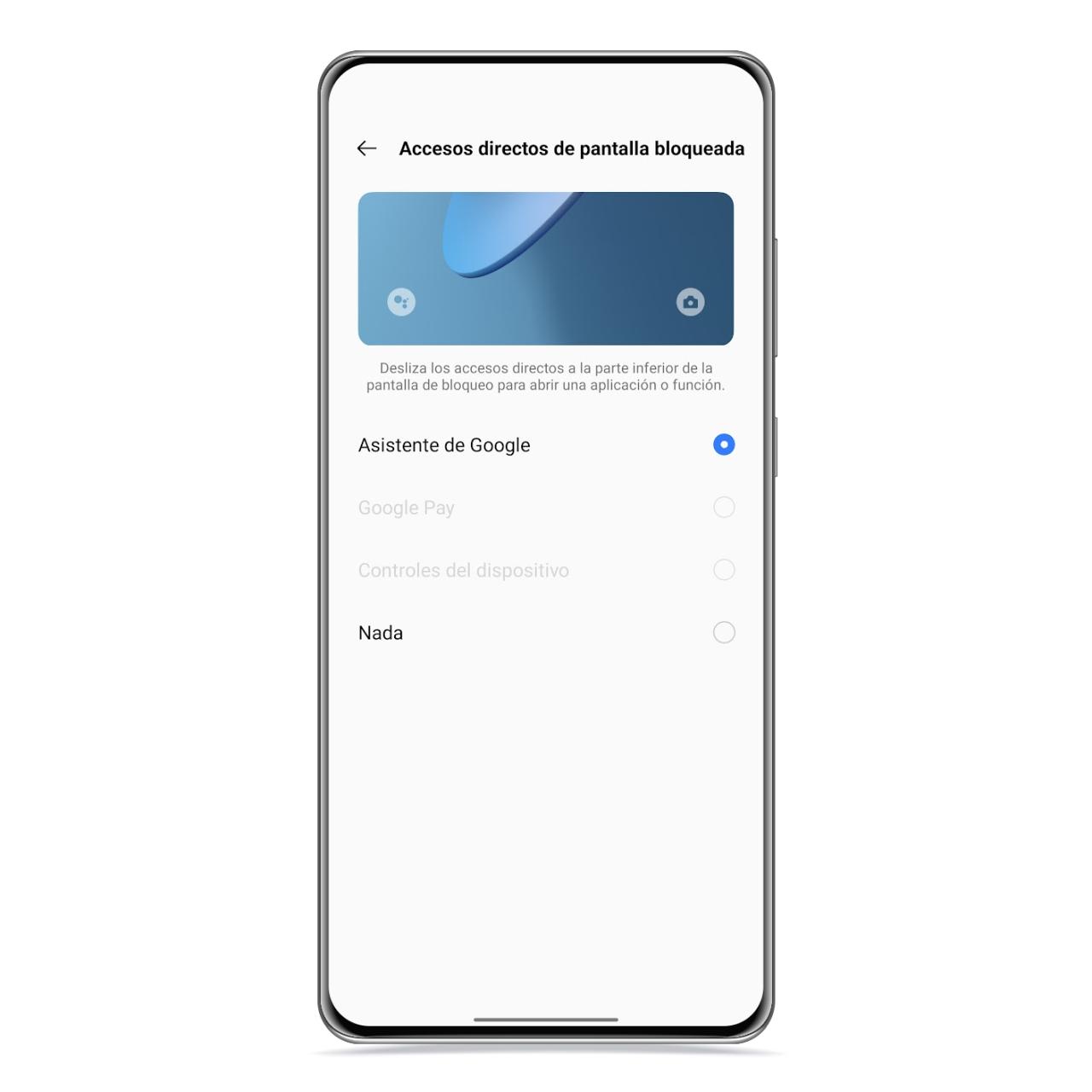Accesos directos en pantalla de bloqueo