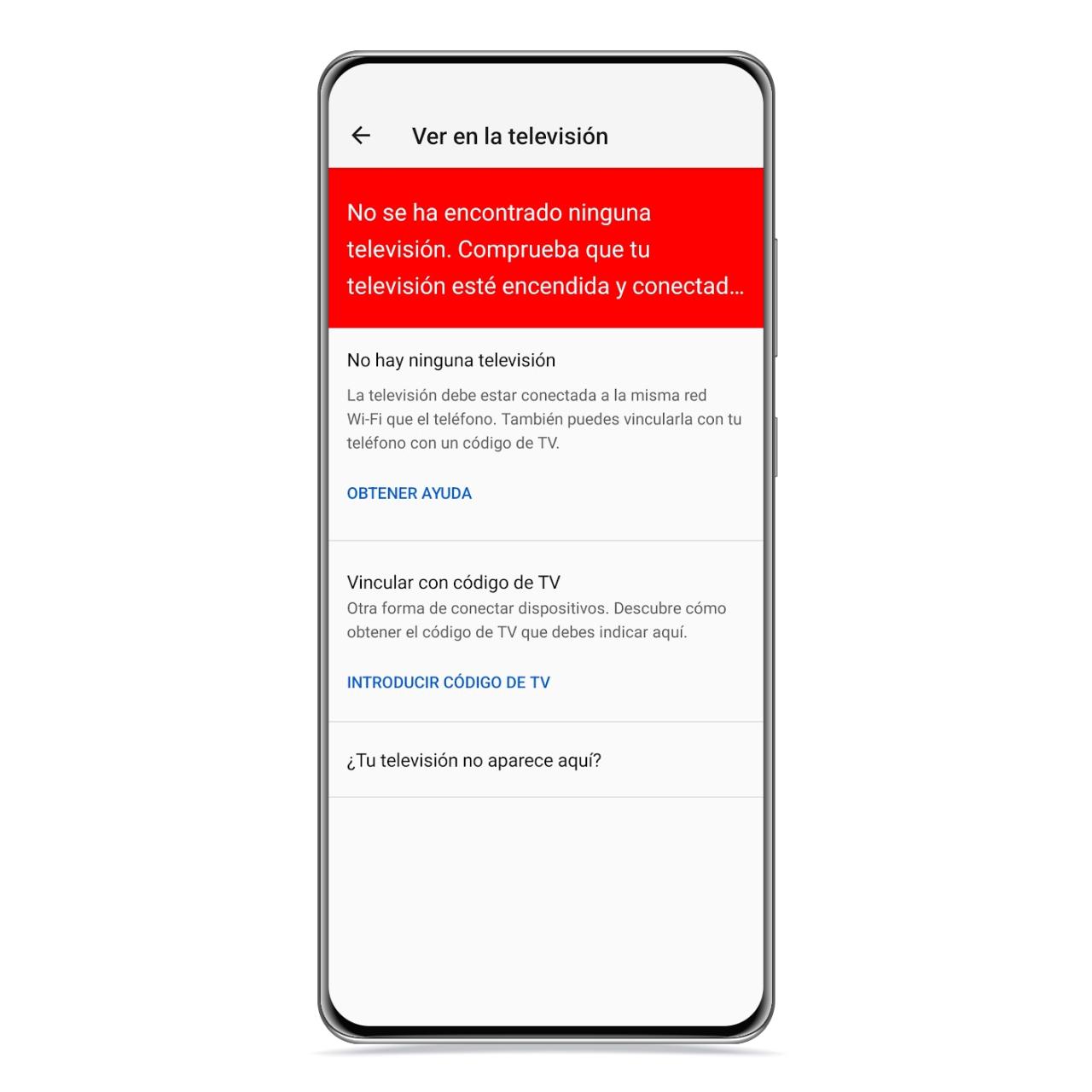 Vincular YouTube con código de TV