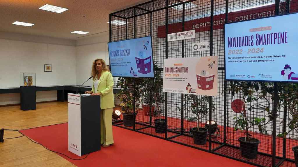 Carmela Silva en la presentación de los nuevos ejes de trabajo de SmartPeme.