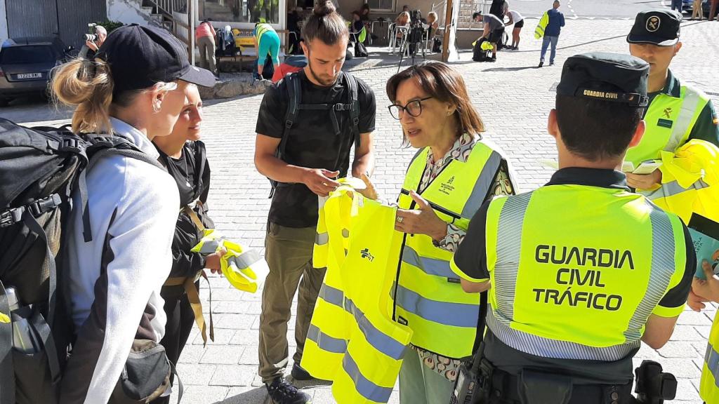 Larriba durante la presentación de la campaña de la DGT en Arbo (Pontevedra).