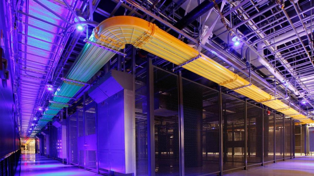 Interior de  un centro de datos.