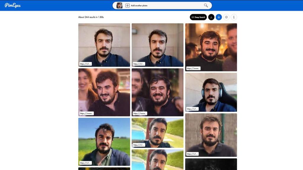 La cara de nuestro compañero Chema Flores en PimEyes.