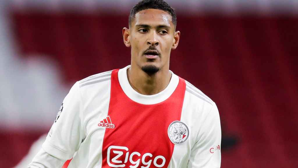 Sebastien Haller, en un partido del Ajax de Ámsterdam de la temporada 2021/2022