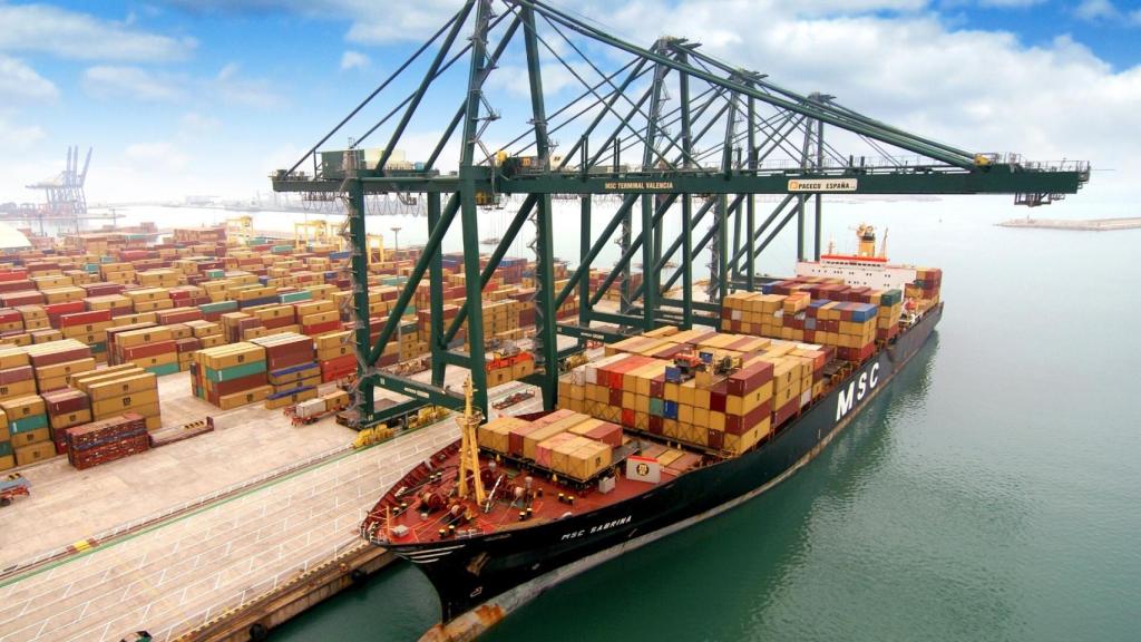 Buque portacontenedores de la naviera MSC. EE