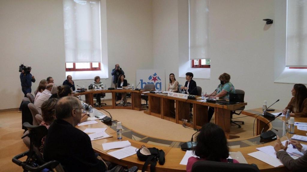 La portavoz nacional del BNG, Ana Pontón, en un encuentro con entidades y colectivos del ámbito de la discapacidad y la dependencia.