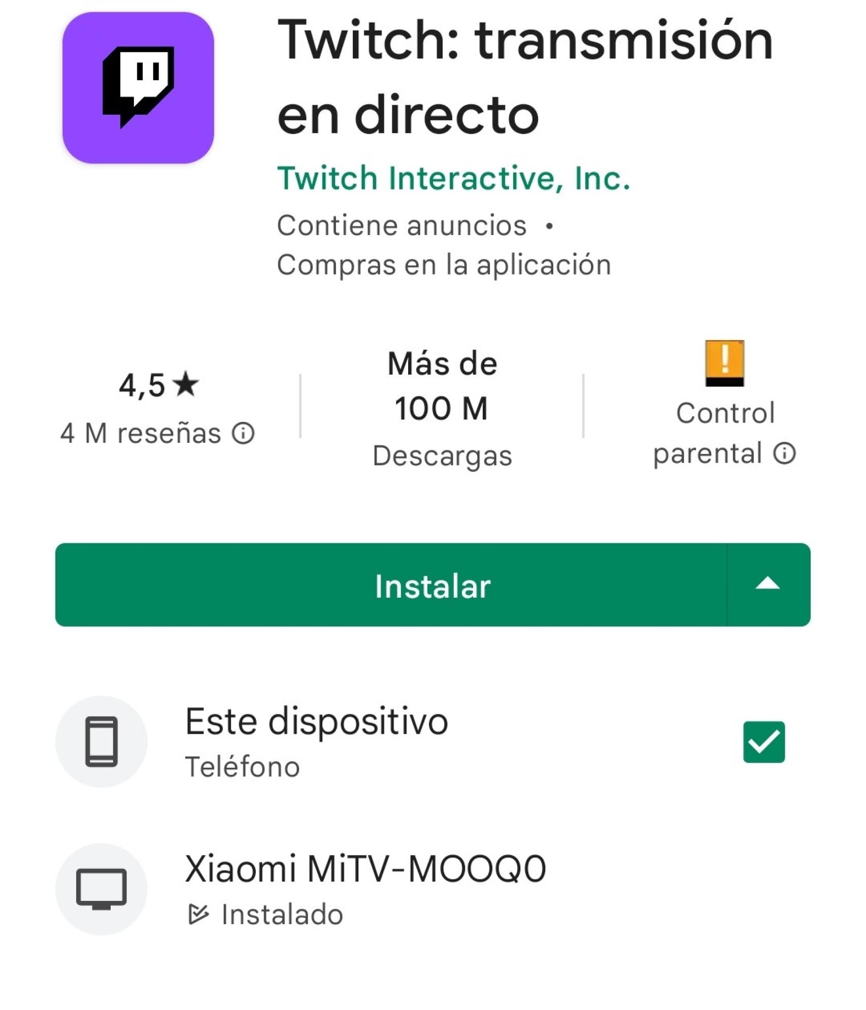 Descarga de Twitch