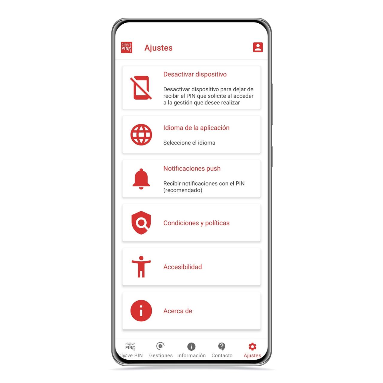 Ajustes de Clave Pin