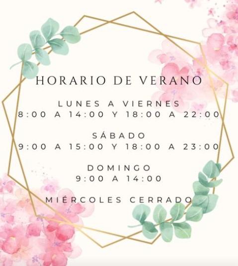 Horario verano Teté. Fuente: Teté Coffe and Breakfast.