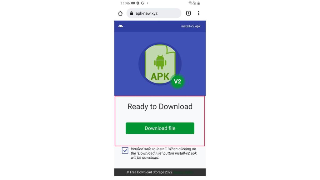 Página falsa de descarga de SMSFactory.