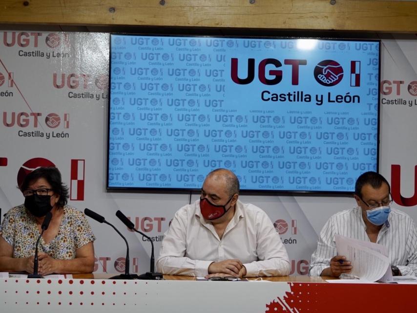 Imagen de archivo de una rueda de prensa de UGT Castilla y León.