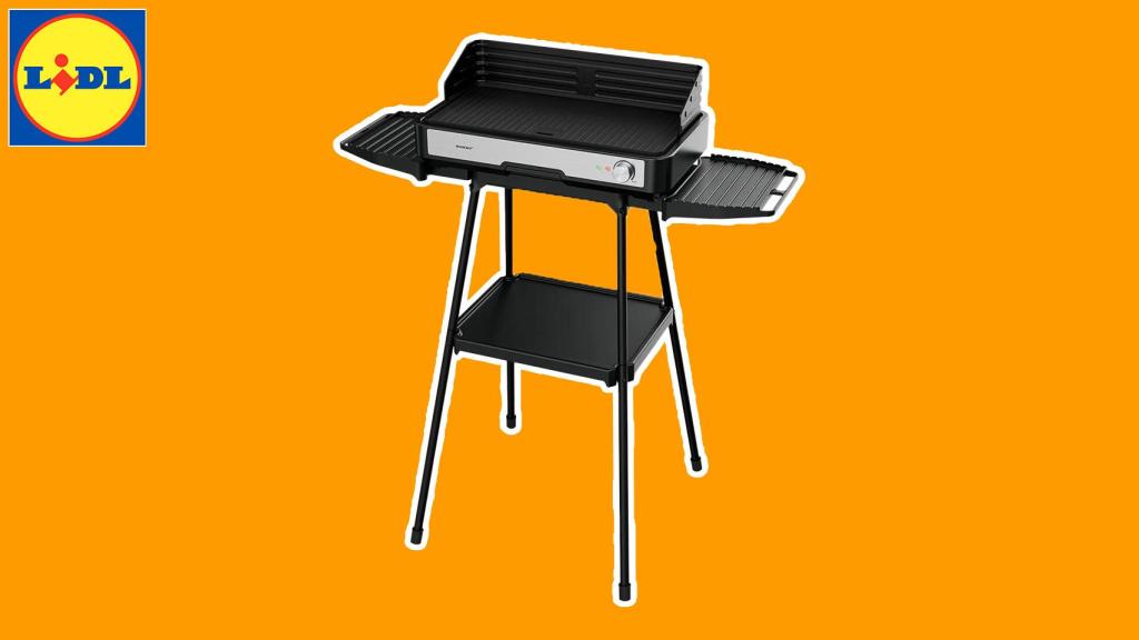 Barbacoa eléctrica de Lidl en un fotomontaje.